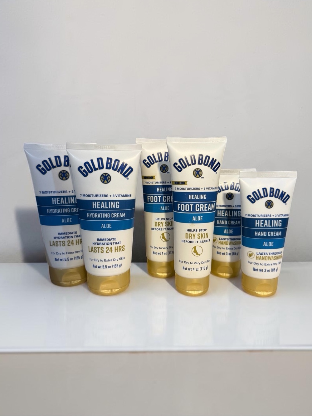 Gold Bond Healing Aloe Hydrating Hand Lotion Foot Cream Lasts 24hr Bundle 6x lot
